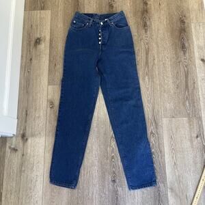 Vintage Levis Jeans Womens 9M Blue Button Fly High Waist Mom Size Small Made USA